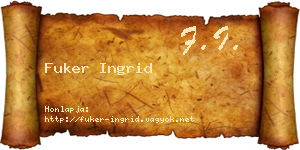 Fuker Ingrid névjegykártya
